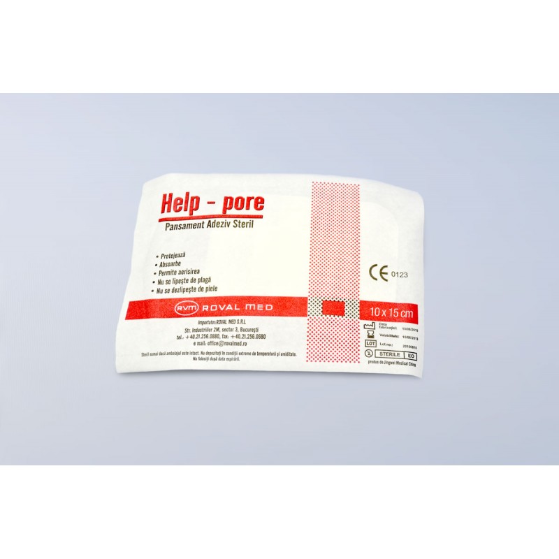 Pansament adeziv steril Help-Pore 10cm x 15cm - cutie 50 buc
